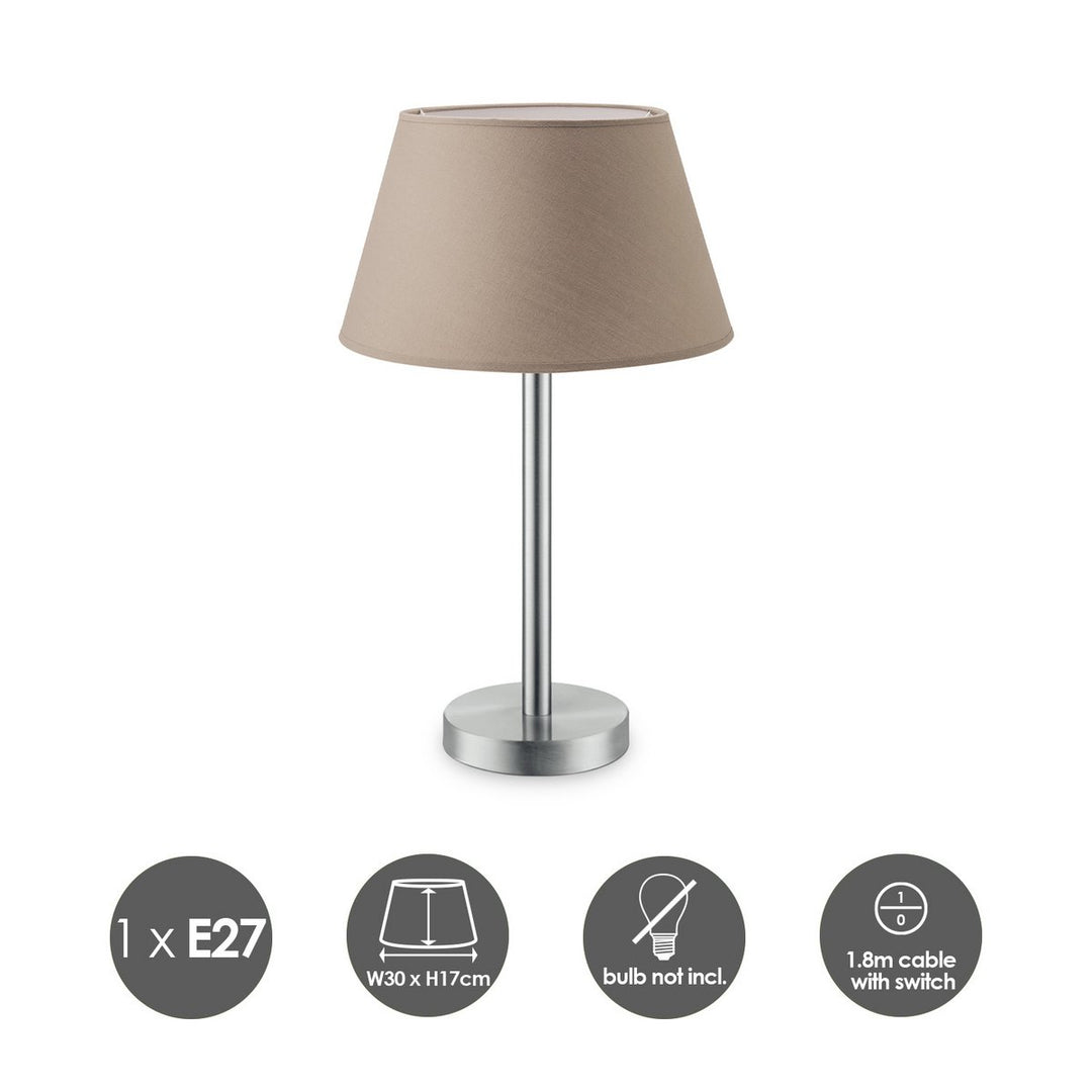 Home Sweet Home Tafellamp Largo - E27 Taupe Tafellamp afmetingen 30cm