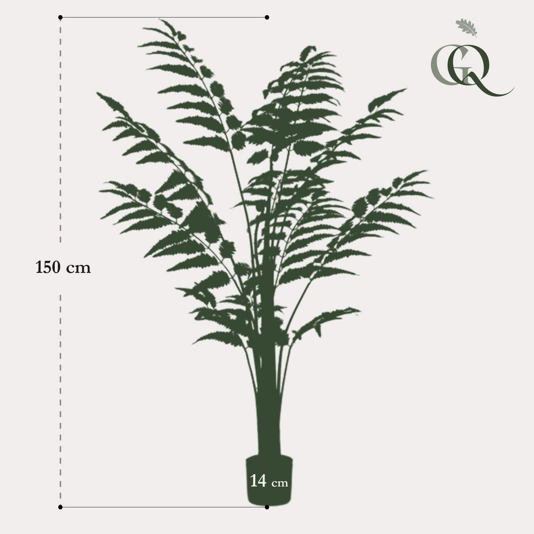 Kunstplant - Rumohra Adiantiformis - Ledervaren - 150 cm