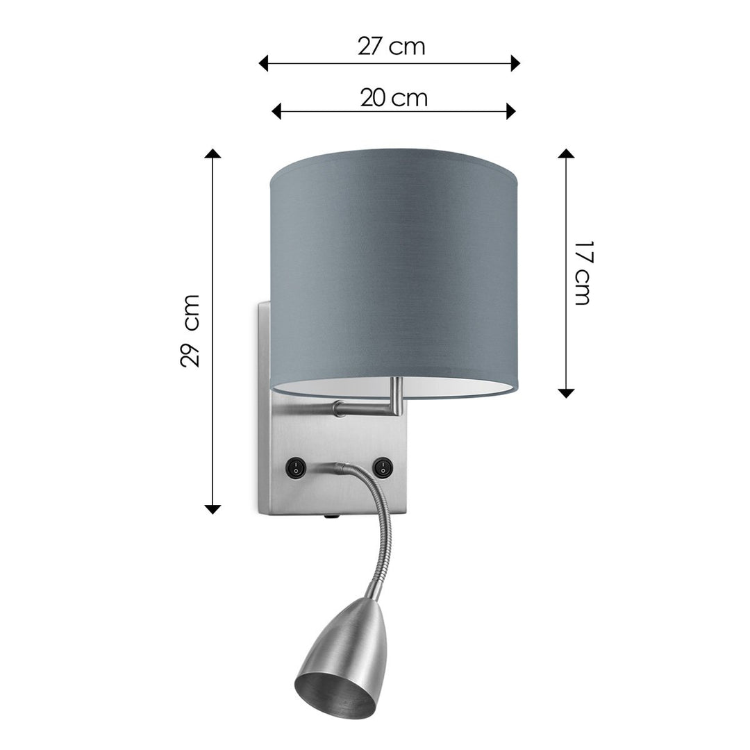 Home Sweet Home Wandlamp - Read, LED Leeslamp, E27, grijs 20cm