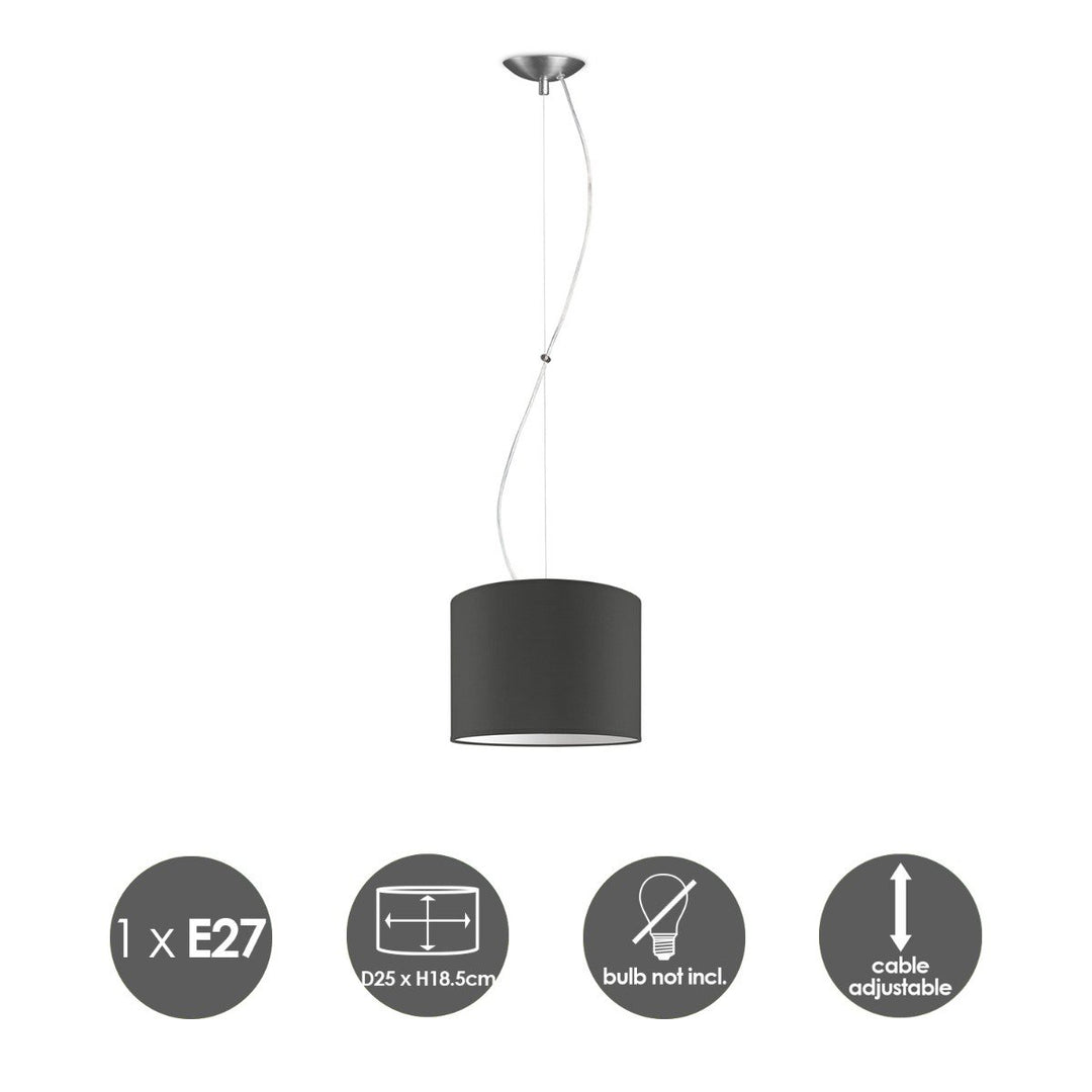 Home Sweet Home hanglamp Deluxe met lampenkap, E27, antraciet, 25cm