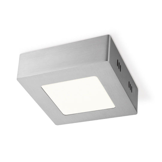 Home Sweet Home LED Plafondlamp Ska 12 - Geborsteld staal - Vierkant