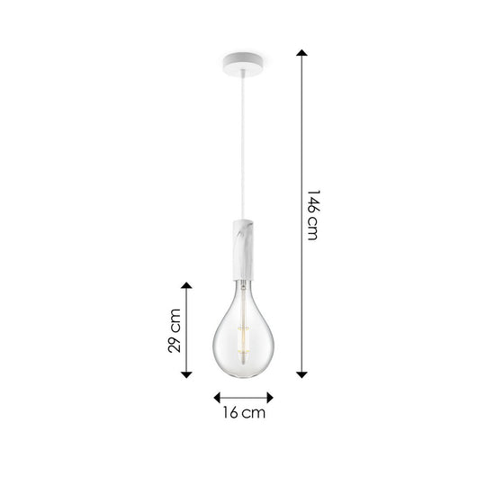 Home Sweet Home hanglamp Marmer Saga Pear - G160 - dimbaar E27 helder