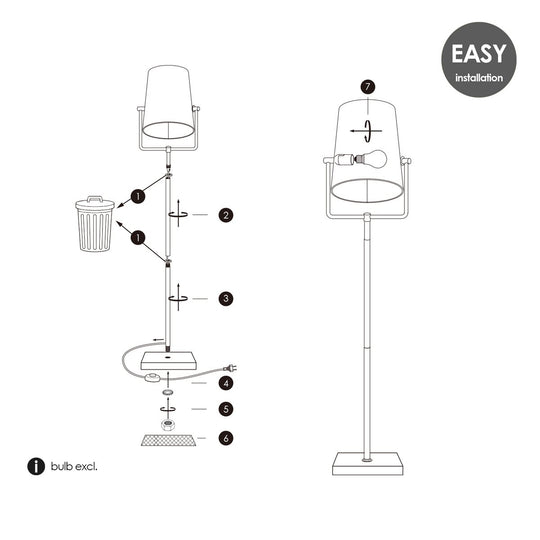 Home Sweet Home Bird 176 Vloerlamp Koper/Zwart - Moderne Vloerlamp