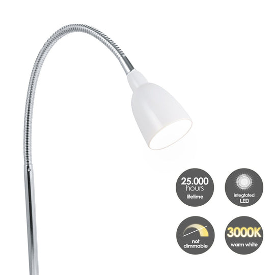 Home Sweet Home - Flexy Led Bureaulamp 3W Wit - Verstelbare