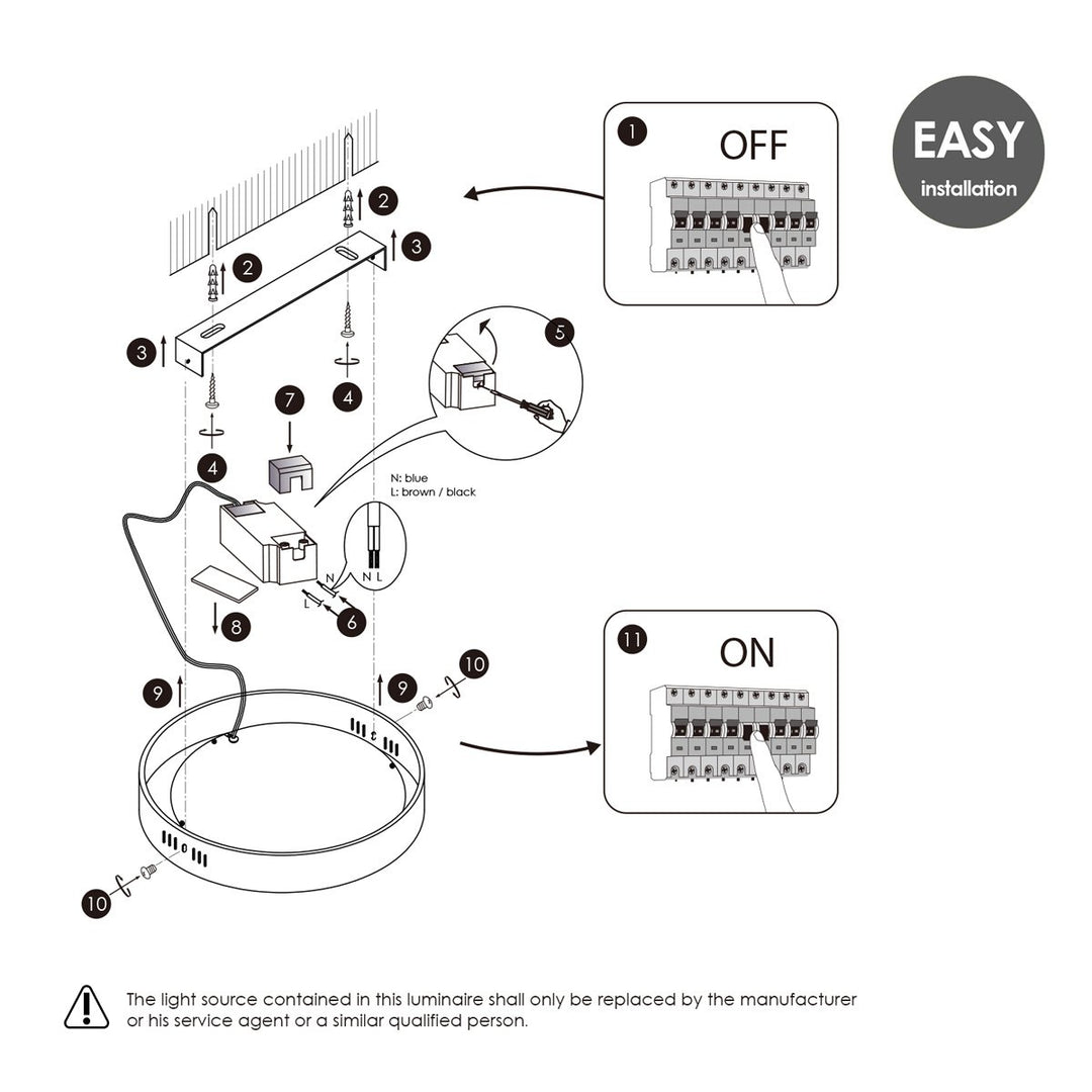 Home Sweet Home LED Plafondlamp Ska - Koper - Rond 12/12/3.6cm