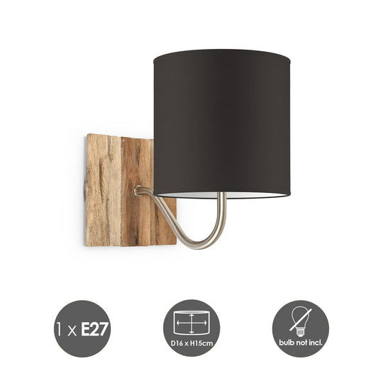 Home Sweet Home Wandlamp - Drift E27 Lampenkap chocolade 16cm