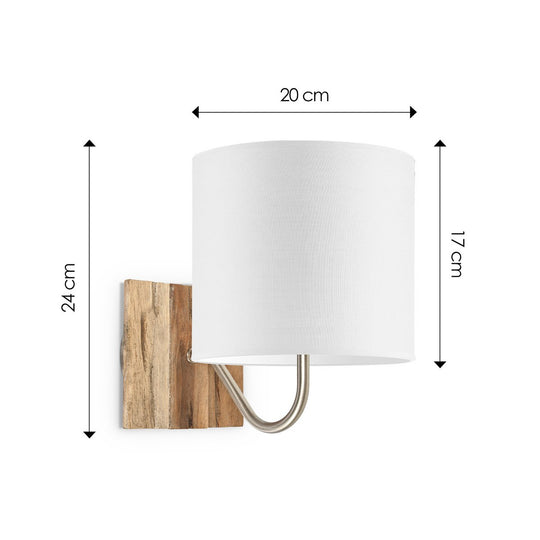 Home Sweet Home Wandlamp - Drift inclusief Lampenkap E27 wit 20x17cm