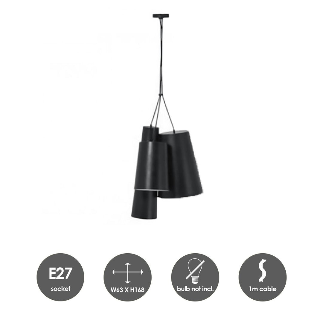 Home Sweet Home Hanglamp Bowd - Zwart - 63x63x168cm