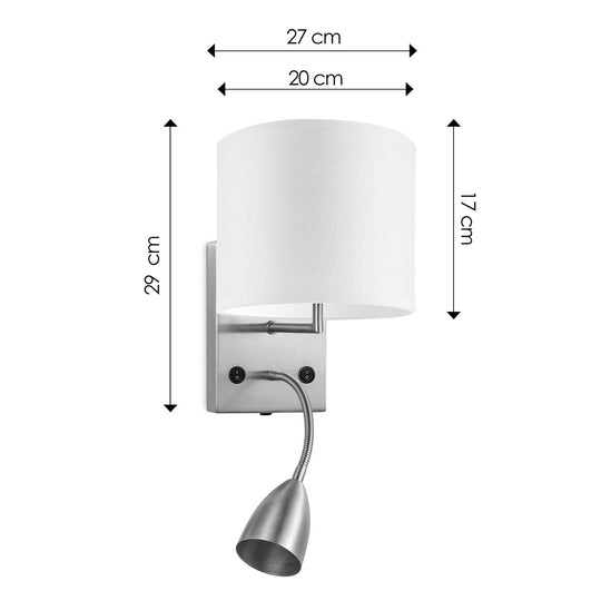 Home Sweet Home Wandlamp - Leeslamp, LED Leeslamp, E27, wit 20cm