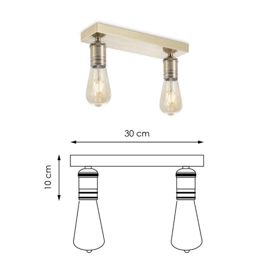 Home Sweet Home Opbouwspot Nitro 2 - incl. dimbare LED lamp - messing