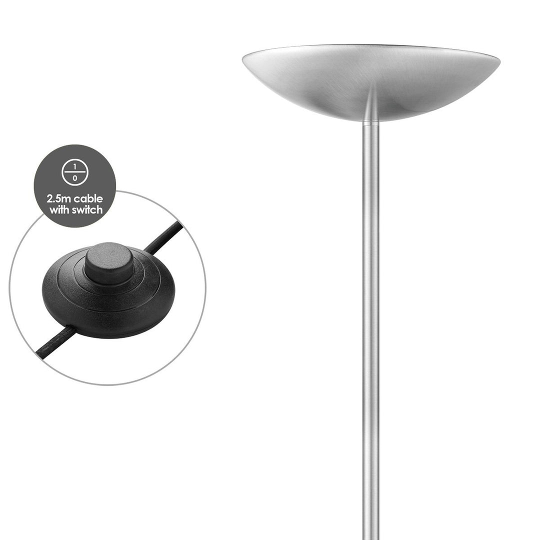 Home Sweet Home Easy 180 LED Vloerlamp - Modern Geborsteld staal