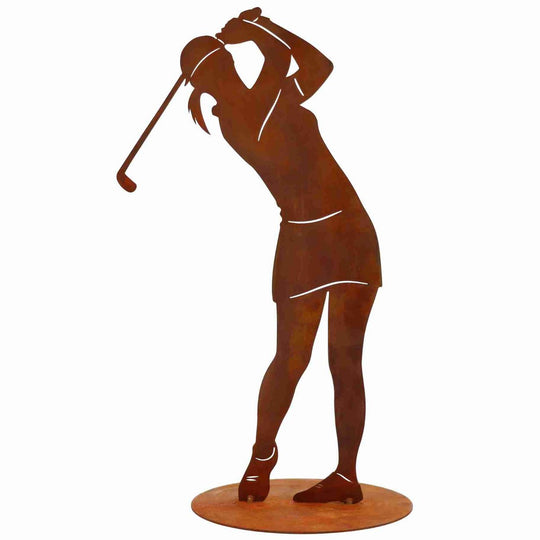 Golfspelerfiguur, golfspeler roest | 40 cm