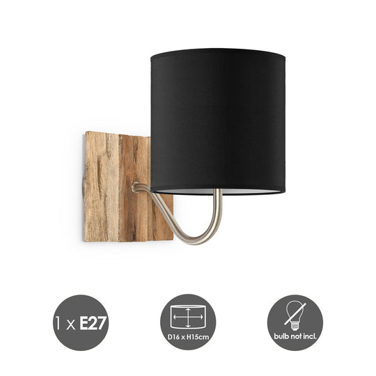 Home Sweet Home Wandlamp - Drift E27 Lampenkap zwart 16cm