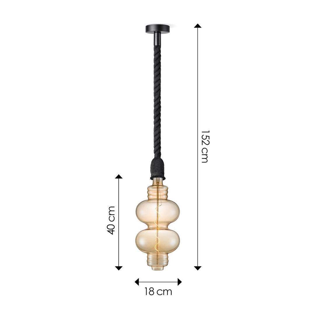 Home Sweet Home hanglamp zwart Leonardo Diabolo G180 dimbaar E27 amber