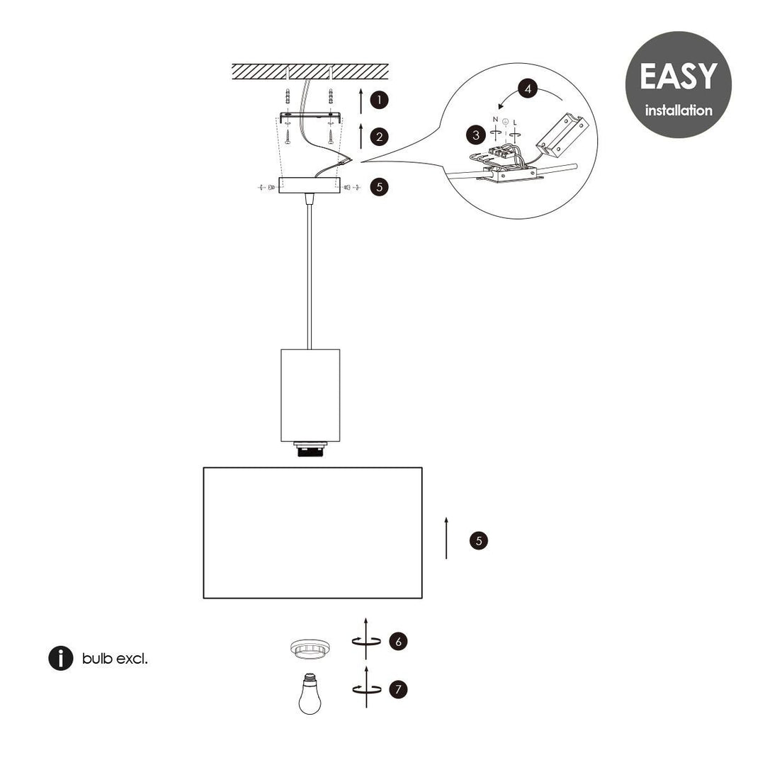 Home Sweet Home Hanglamp Linnen - Chocolade - 30x30x140cm