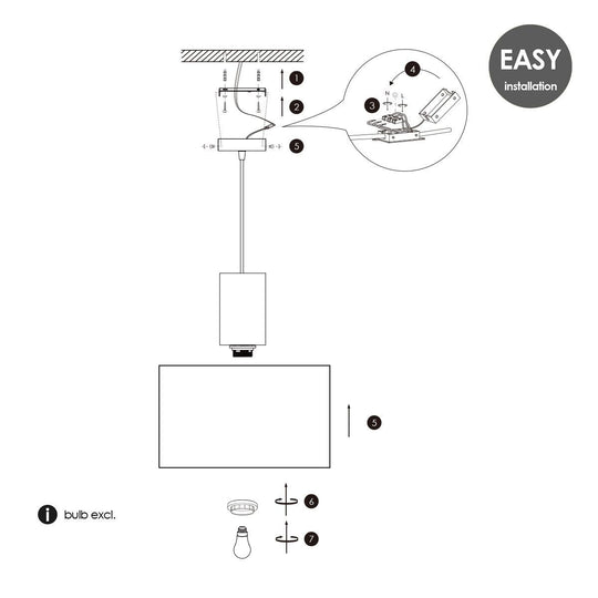 Home Sweet Home Hanglamp Linnen - Chocolade - 30x30x140cm