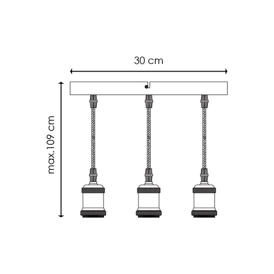 Home Sweet Home Hanglamp Basic - Geborsteld staal - 30x30x109cm