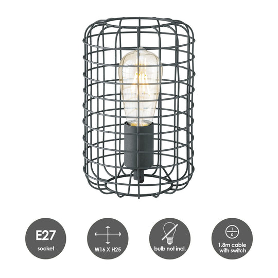 Home Sweet Home tafellamp Netting - Zwart - 16/16/25cm - bedlampje