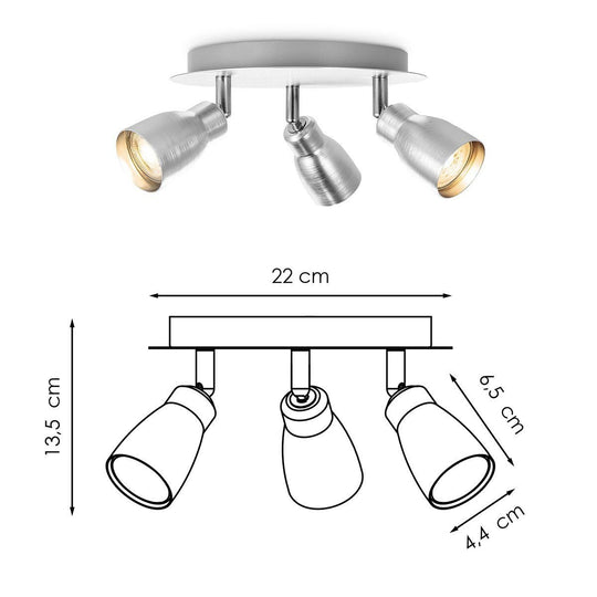 Home Sweet Home LED Opbouwspot Alba 3L - dimbare - geborsteld staal