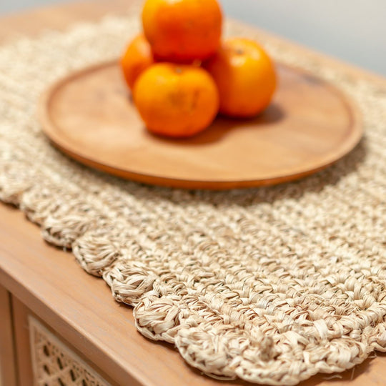 Placemat (set van 2, 4 of 6) 50x30 cm | Rechthoekige Boho Placemat KUARA Geweven van Raffia