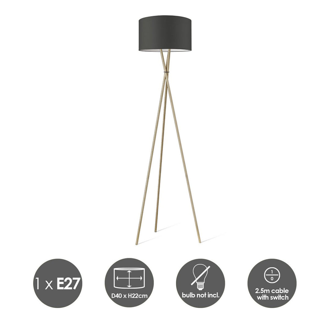 Home Sweet Home vloerlamp Bling-Legs Brons-Antraciet-40cm