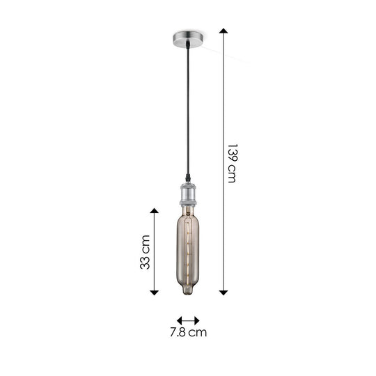 Home Sweet Home hanglamp chroom vintage Tube - G78 - dimbaar E27 rook