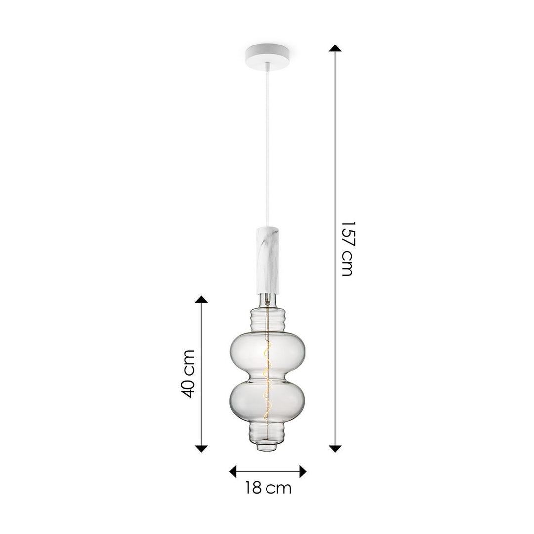 Home Sweet Home hanglamp Marmer Saga Diabolo - dimbaar E27 helder