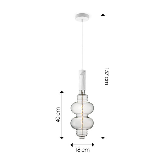 Home Sweet Home hanglamp Marmer Saga Diabolo - dimbaar E27 helder