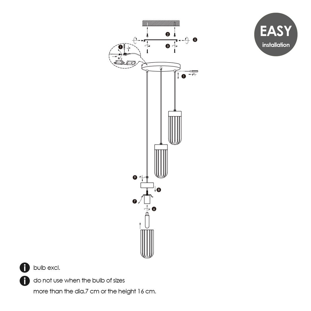 Home Sweet Home Hanglamp Capri - rook glas - 30x30x132cm