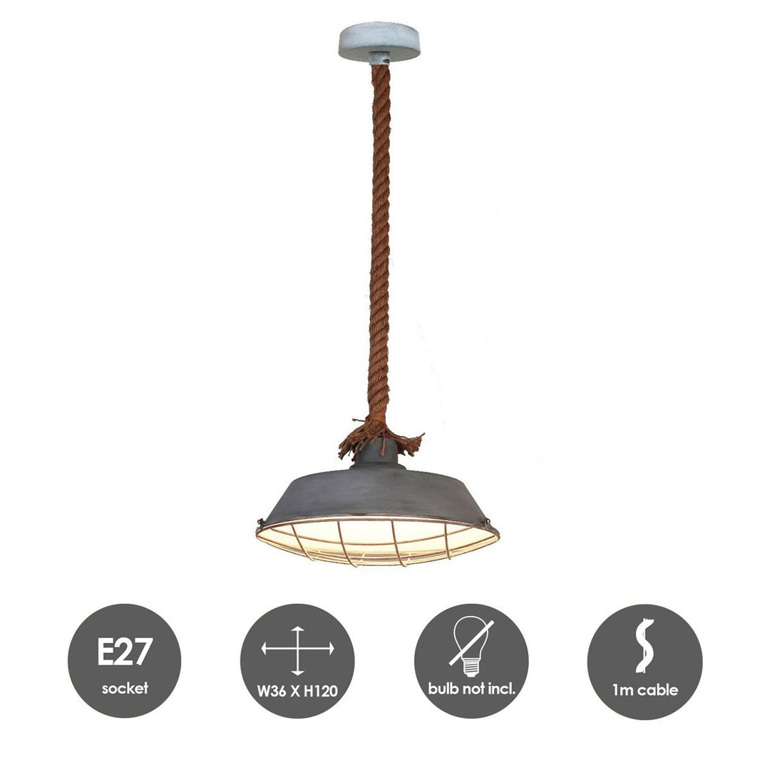 Home Sweet Home Hanglamp Dex - Beton - 36x36x120cm