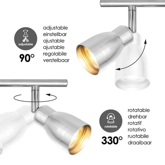 Home Sweet Home LED Opbouwspot Alba 4L - dimbare - geborsteld staal