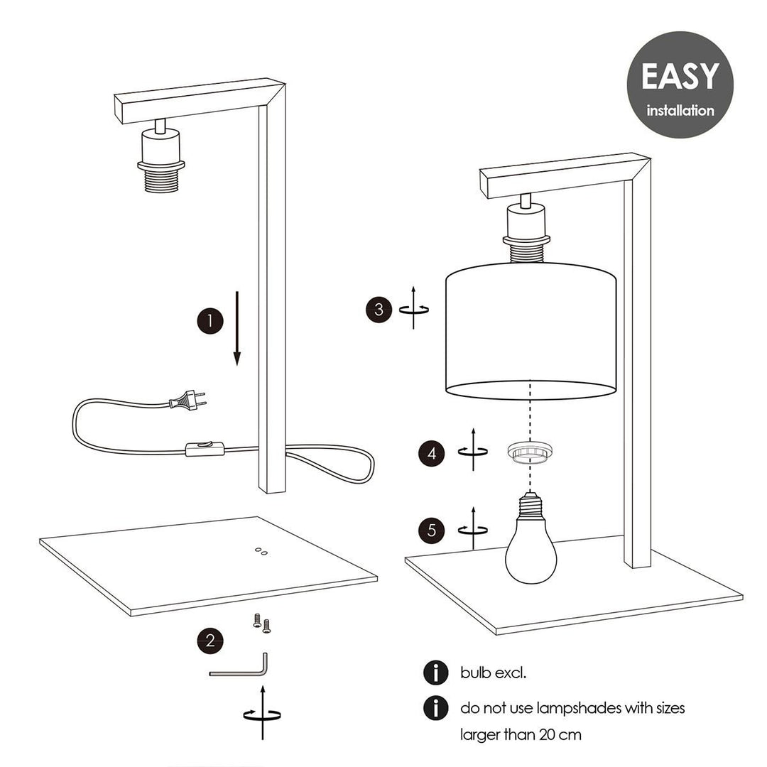 Home Sweet Home tafellamp voet Block 22/22/44cm - Geborsteld staal