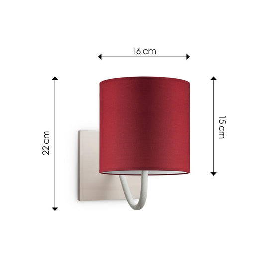 Home Sweet Home Wandlamp - Beach inclusief Lampenkap E27 rood 16x15cm