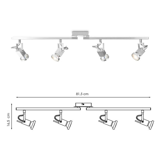 Home Sweet Home LED Opbouwspot Cali 4 - incl. dimbare LED lamp - staal