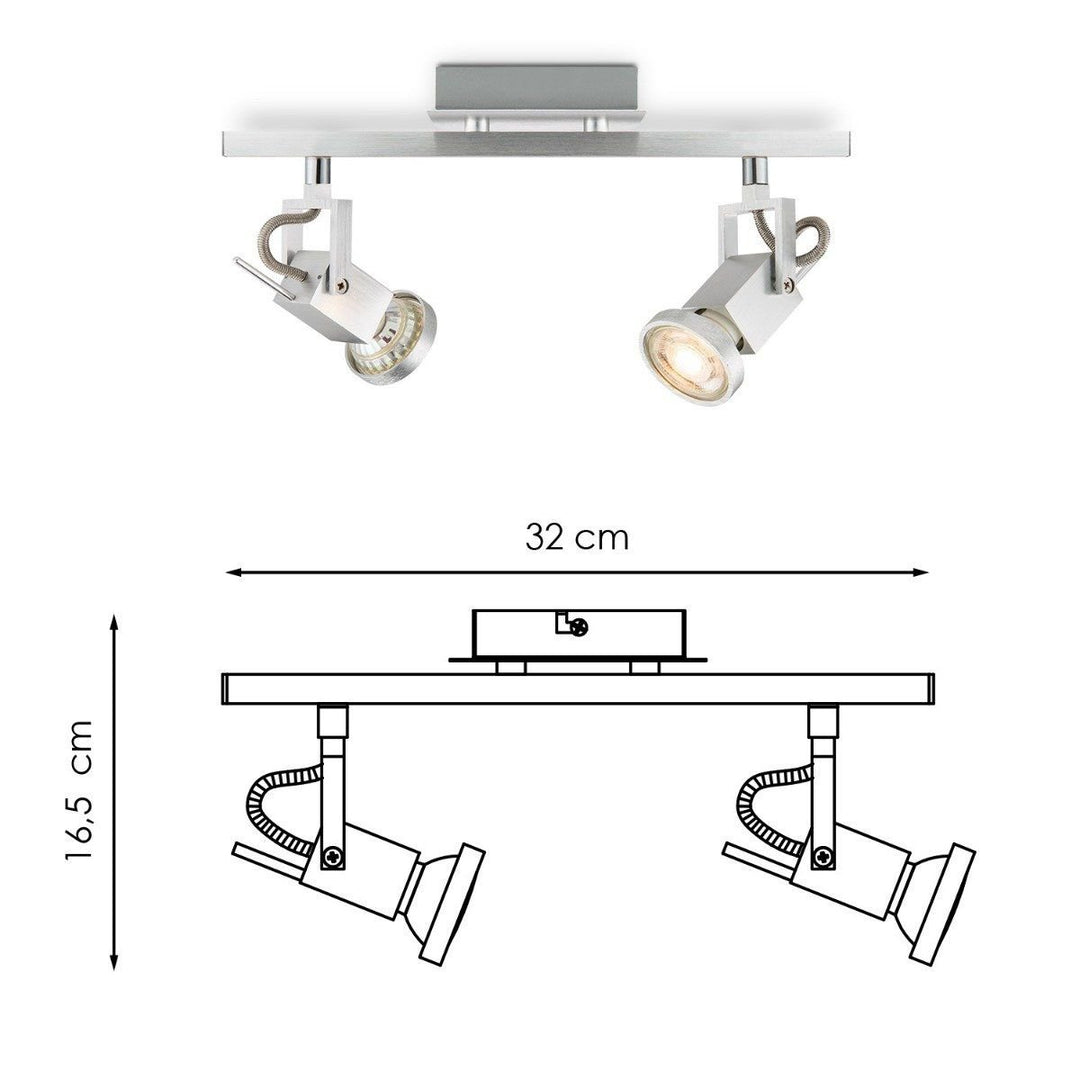 Home Sweet Home LED Opbouwspot Cali 2 - incl. dimbare LED lamp - staal