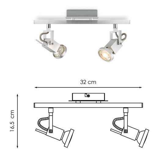 Home Sweet Home LED Opbouwspot Cali 2 - incl. dimbare LED lamp - staal