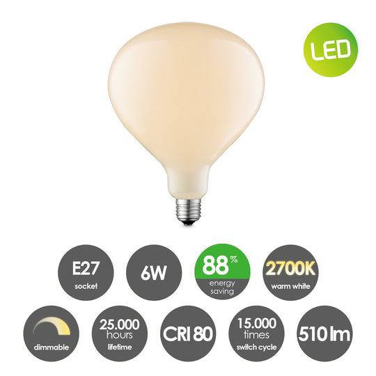 Home Sweet Home dimbare LED Globe Milky E27 6W 510Lm 2700K Goud