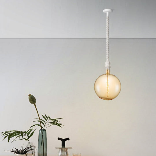 Home Sweet Home hanglamp wit Leonardo Globe - - dimbaar E27 amber