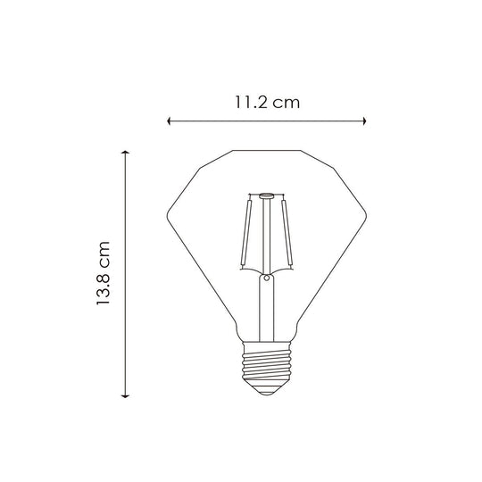 Home Sweet Home Led Diamond E27 D95 2W 160Lm 2700K Helder