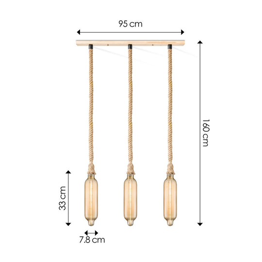 Home Sweet Home hanglamp Leonardo Tube - 3L G125 - dimbaar E27 amber