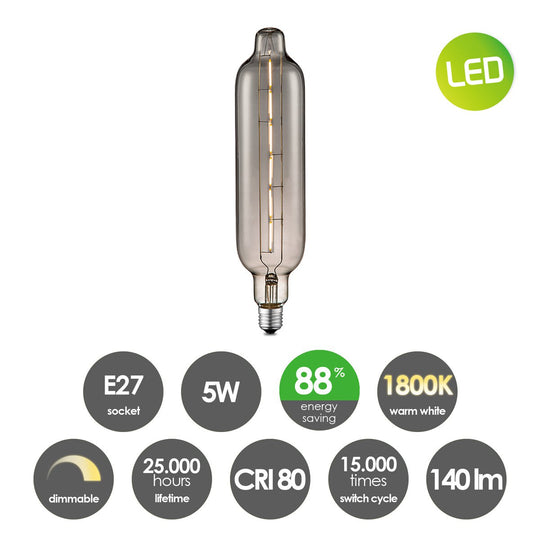 Home Sweet Home dimbare LED Carbon D E27 G78 5W 140Lm 1800K Rook