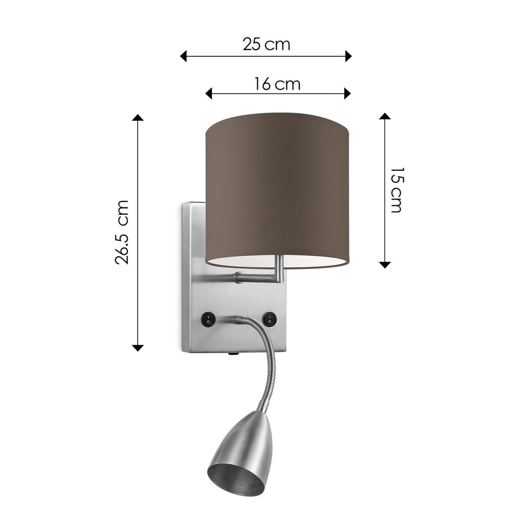 Home Sweet Home Wandlamp - Read, LED Leeslamp, E27, taupe 16cm