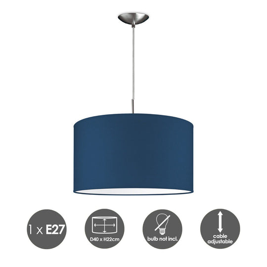 Home Sweet Home hanglamp Tube Deluxe, E27, donkerblauw, 40cm