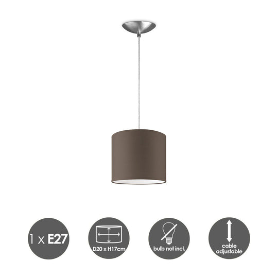 Home Sweet Home hanglamp Bling met lampenkap, E27, taupe, 20cm