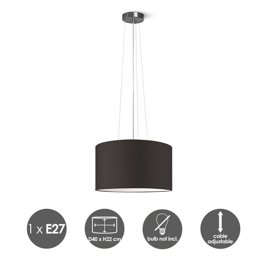 Home Sweet Home hanglamp Hover met lampenkap, E27, chocolade, 40cm