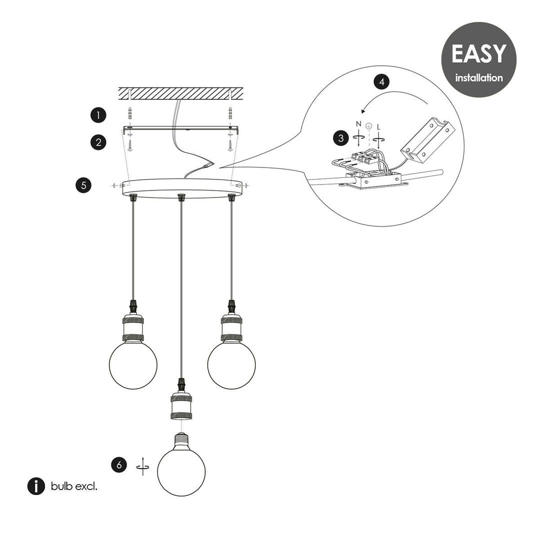 Home Sweet Home Hanglamp Basic - Geborsteld staal - 30x30x109cm