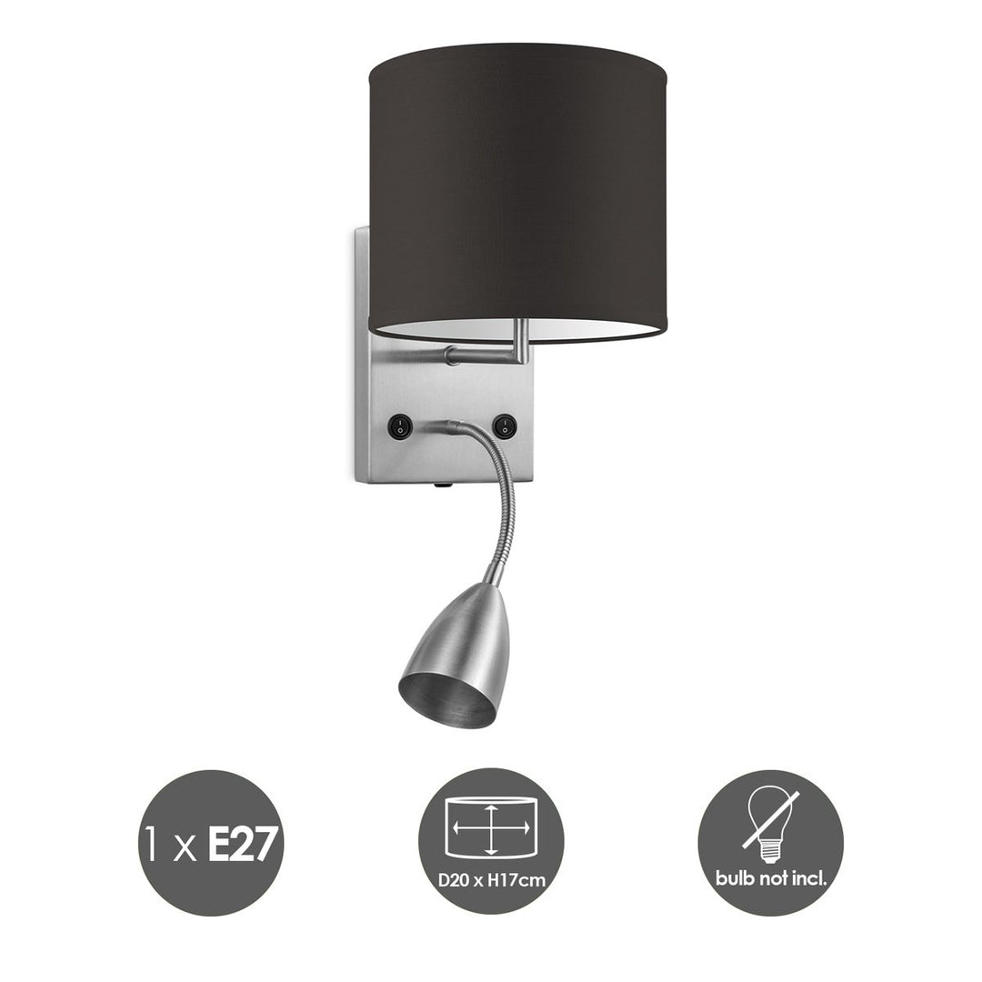 Home Sweet Home Wandlamp - Lees, LED Leeslamp, E27, chocolade 20cm