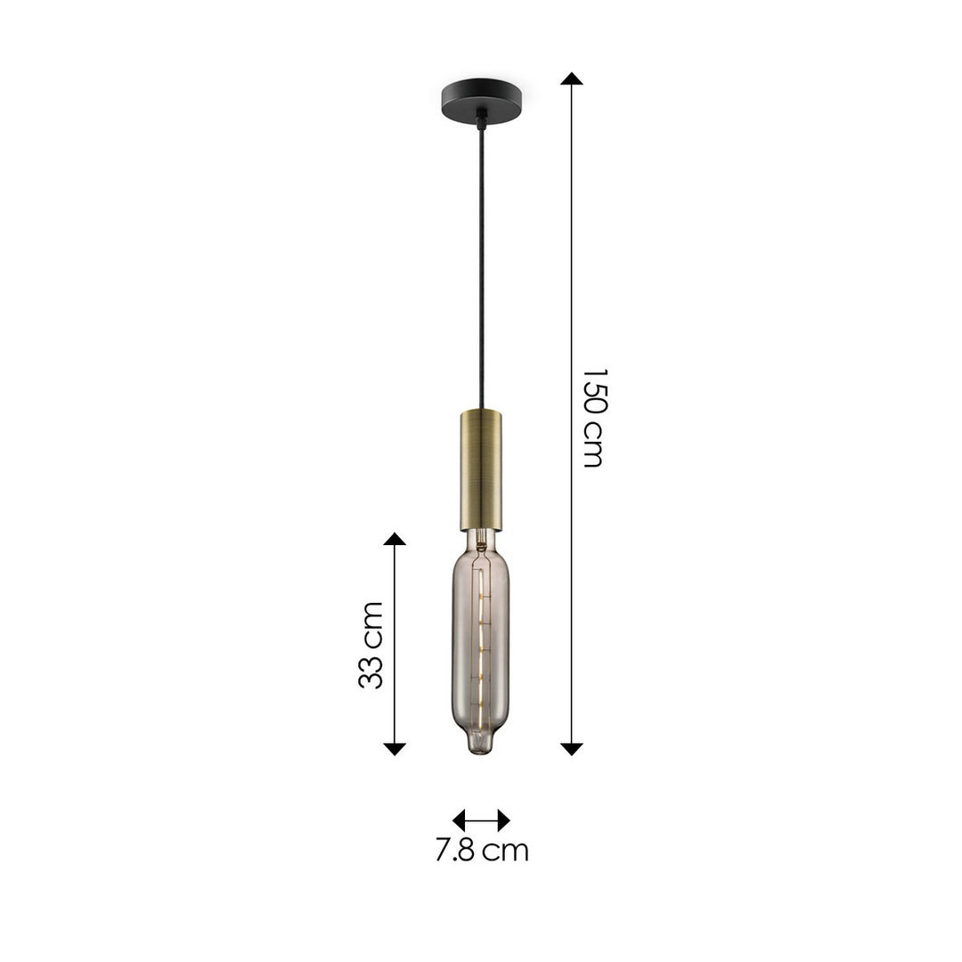 Home Sweet Home hanglamp brons Saga Tube - G78 - dimbaar E27 rook