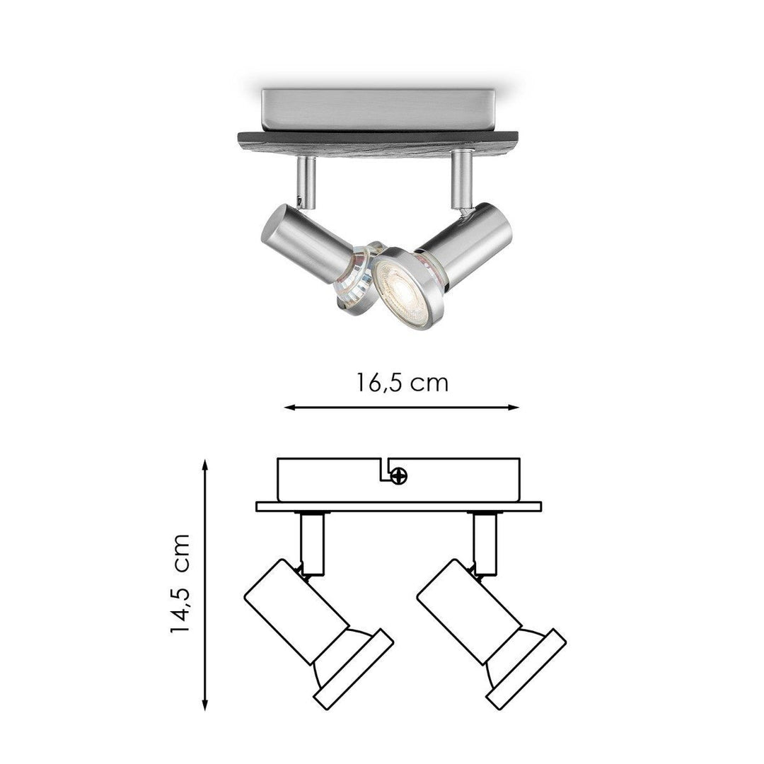 Home Sweet Home LED Opbouwspot Stone V2 - dimbaar - geborsteld staal