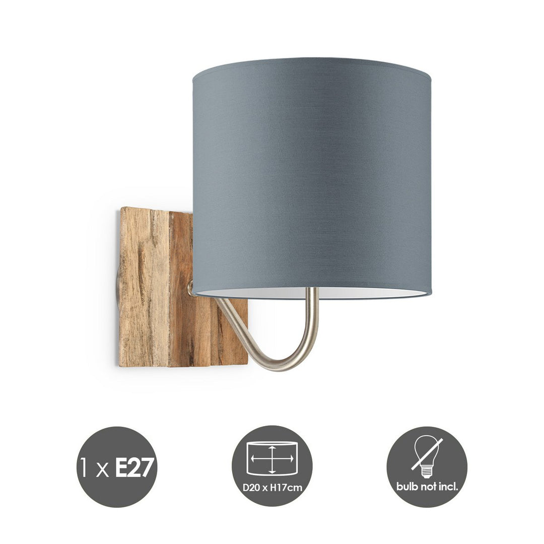 Home Sweet Home Wandlamp - Drift E27 Lampenkap grijs 20cm